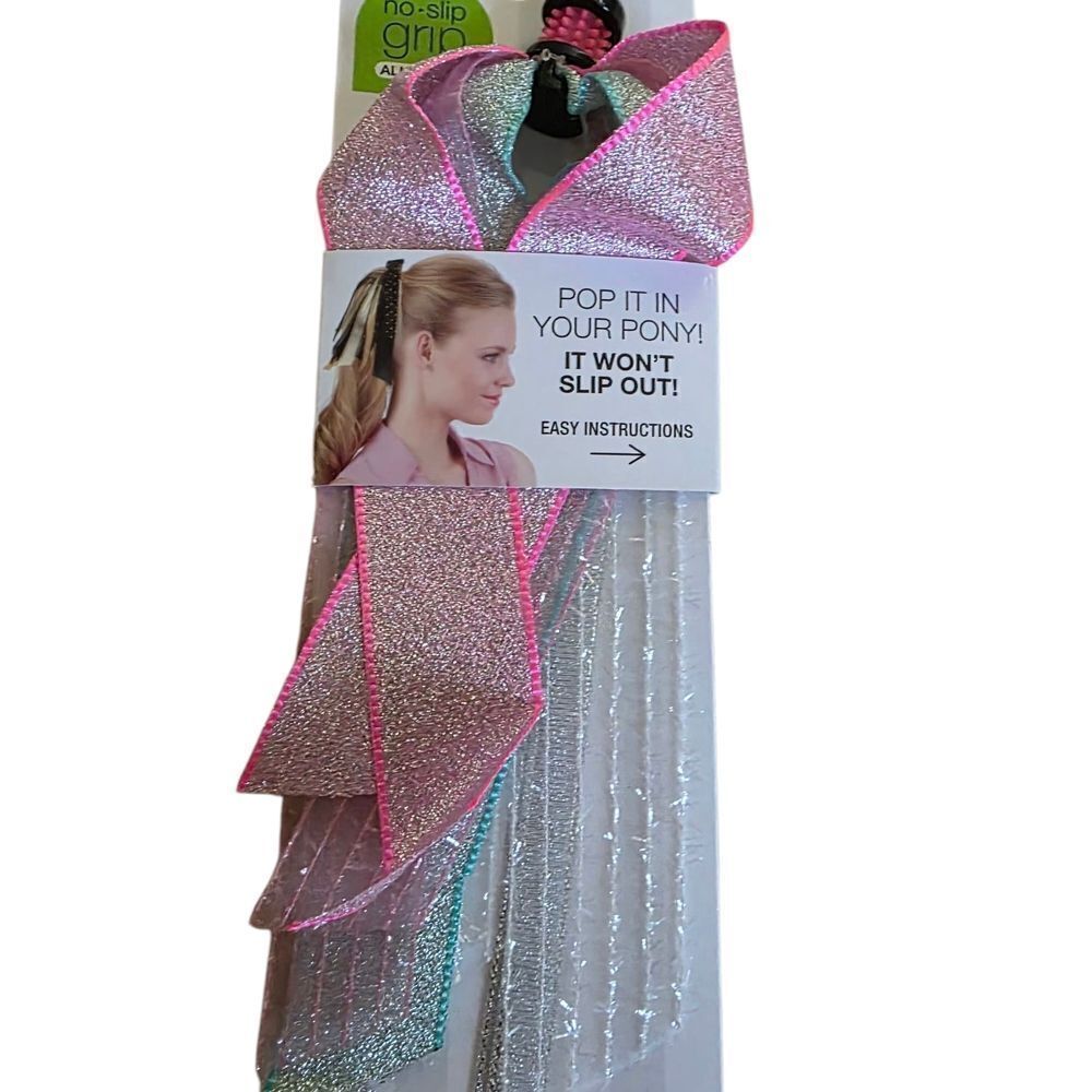 Pink and Silver Hair Ribbon